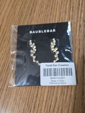 BaubleBar Gold Crystal Ear Climbers